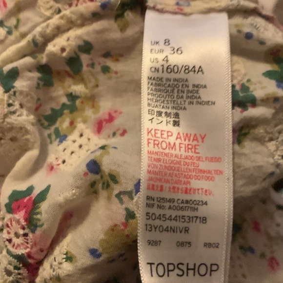 Top shop off shoulder top, floral eyelet cropped blouse - Picture 9 of 10